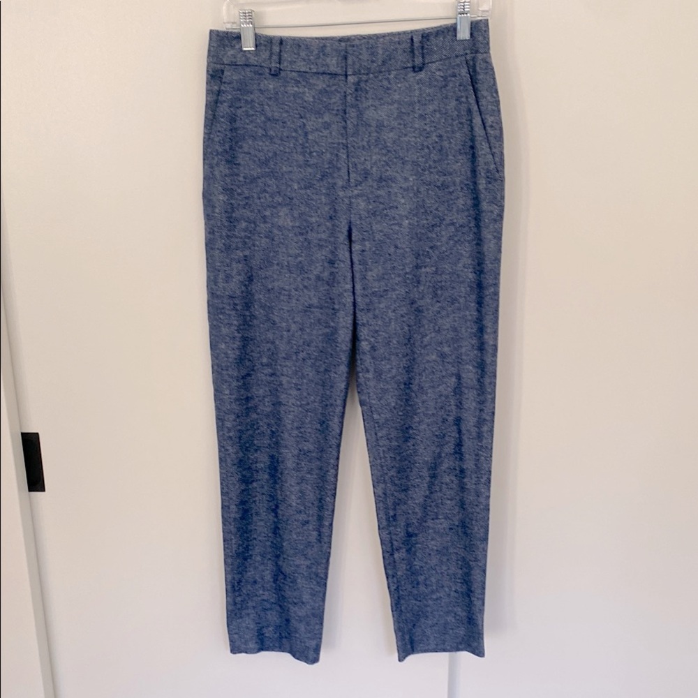 Club Monaco Blue Herringbone Wool Pants